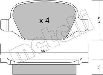 METELLI 22-0324-1 комплект тормозных колодок, дисковый тормоз на FIAT LINEA (323)