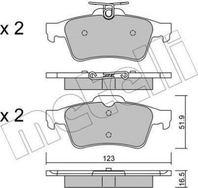 METELLI 22-0337-1 комплект тормозных колодок, дисковый тормоз на OPEL VECTRA C