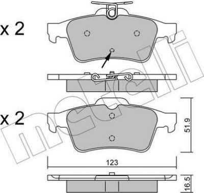 METELLI 22-0337-2 комплект тормозных колодок, дисковый тормоз на PEUGEOT 508 SW