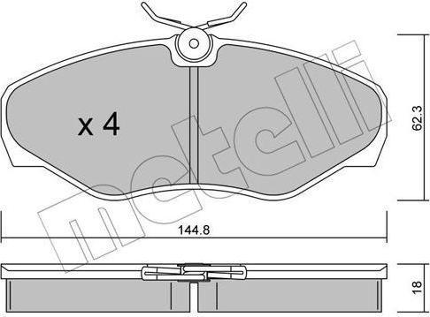 METELLI 22-0338-2 Комплект тормозных колодок, диско