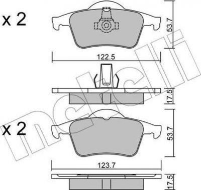 METELLI 22-0348-0 комплект тормозных колодок, дисковый тормоз на VOLVO S80 I (TS, XY)