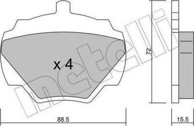 METELLI 22-0353-0 комплект тормозных колодок, дисковый тормоз на LAND ROVER DEFENDER Station Wagon (LD)
