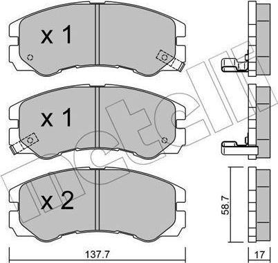 METELLI 22-0357-0 комплект тормозных колодок, дисковый тормоз на OPEL FRONTERA B (6B_)