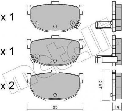 METELLI 22-0362-0 комплект тормозных колодок, дисковый тормоз на KIA SPECTRA седан (LD)