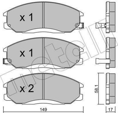 METELLI 22-0364-0 комплект тормозных колодок, дисковый тормоз на HYUNDAI SANTA FE I (SM)