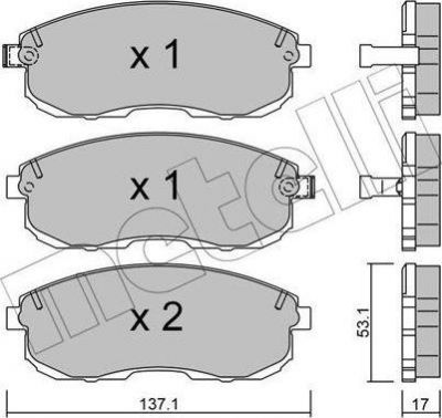 METELLI 22-0404-0 комплект тормозных колодок, дисковый тормоз на NISSAN 200 SX (S13)