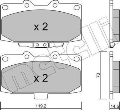 METELLI 22-0413-0 комплект тормозных колодок, дисковый тормоз на NISSAN 300 ZX (Z32)