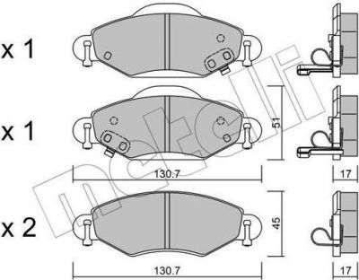 METELLI 22-0421-0 Комплект тормозных колодок, диско