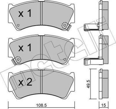 METELLI 22-0436-0 комплект тормозных колодок, дисковый тормоз на SUZUKI BALENO Наклонная задняя часть (EG)