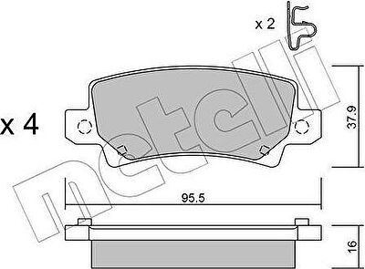 METELLI 22-0447-0 комплект тормозных колодок, дисковый тормоз на TOYOTA COROLLA (CDE12_, ZZE12_, NDE12_, ZDE12_)