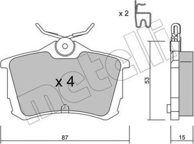 METELLI 22-0465-0 комплект тормозных колодок, дисковый тормоз на HONDA ACCORD VI (CG, CK)