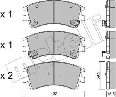 METELLI 22-0476-0 комплект тормозных колодок, дисковый тормоз на MAZDA 6 Hatchback (GG)