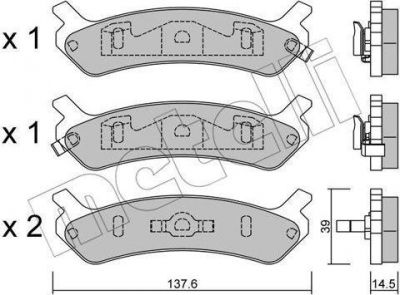 METELLI 22-0505-0 комплект тормозных колодок, дисковый тормоз на HYUNDAI SONATA II (Y-2)
