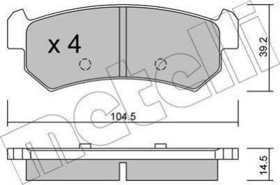 METELLI 22-0511-0 комплект тормозных колодок, дисковый тормоз на CHEVROLET LACETTI (J200)