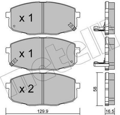 METELLI 22-0513-0 комплект тормозных колодок, дисковый тормоз на KIA CEE'D SW (ED)