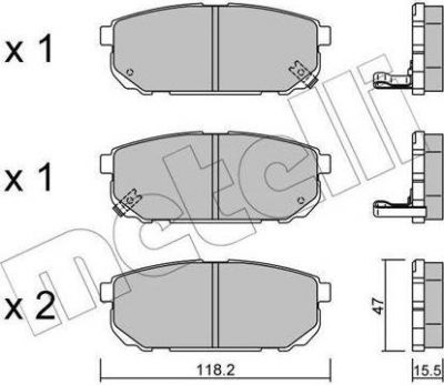 METELLI 22-0516-0 комплект тормозных колодок, дисковый тормоз на KIA SORENTO I (JC)