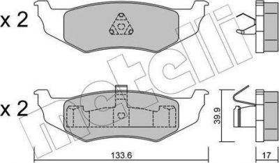 METELLI 22-0522-0 комплект тормозных колодок, дисковый тормоз на CHRYSLER STRATUS кабрио (JX)