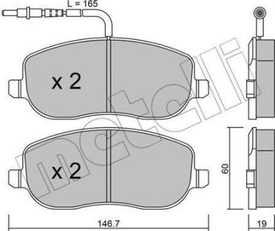 METELLI 22-0530-2 комплект тормозных колодок, дисковый тормоз на FIAT ULYSSE (179AX)