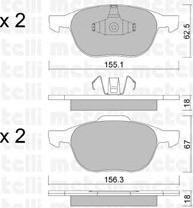 METELLI 22-0534-0 Колодки тормозные передние комплект Ford Focus II , III / Mazda 3/ VOLVO S40 II . (1321517)