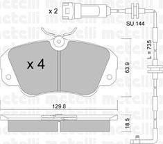 METELLI 22-0538-0K комплект тормозных колодок, дисковый тормоз на OPEL OMEGA B (25_, 26_, 27_)