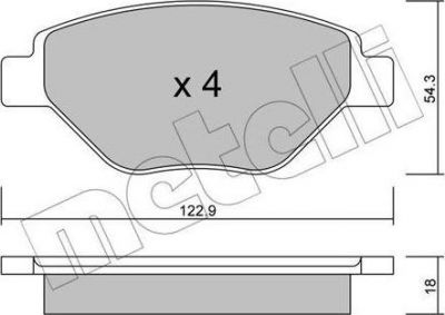 METELLI 22-0543-0 комплект тормозных колодок, дисковый тормоз на FORD TRANSIT CONNECT фургон