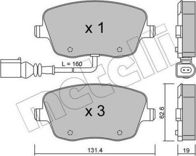 METELLI 22-0547-1 комплект тормозных колодок, дисковый тормоз на VW POLO (9N_)