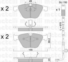 METELLI 22-0558-0K комплект тормозных колодок, дисковый тормоз на 5 (E60)