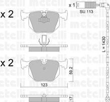 METELLI 22-0560-0K комплект тормозных колодок, дисковый тормоз на 3 купе (E46)