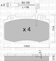 METELLI 22-0563-0K комплект тормозных колодок, дисковый тормоз на MERCEDES-BENZ C-CLASS купе (CL203)
