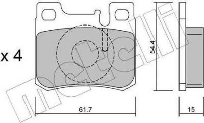 METELLI 22-0566-0 комплект тормозных колодок, дисковый тормоз на MERCEDES-BENZ 190 (W201)