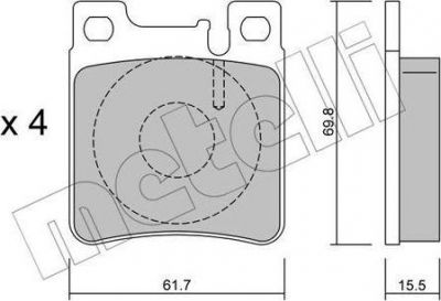 METELLI 22-0567-0 комплект тормозных колодок, дисковый тормоз на MERCEDES-BENZ S-CLASS (W140)