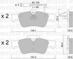 METELLI 22-0568-0K комплект тормозных колодок, дисковый тормоз на MERCEDES-BENZ CLS (C219)