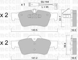 METELLI 22-0568-1K комплект тормозных колодок, дисковый тормоз на MERCEDES-BENZ M-CLASS (W164)