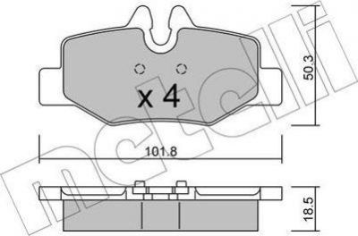 METELLI 22-0576-0 комплект тормозных колодок, дисковый тормоз на MERCEDES-BENZ VIANO (W639)