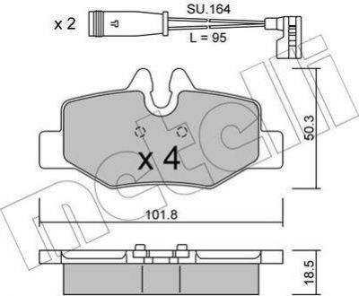 METELLI 22-0576-0K комплект тормозных колодок, дисковый тормоз на MERCEDES-BENZ VIANO (W639)