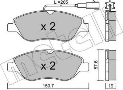 METELLI 22-0577-1 комплект тормозных колодок, дисковый тормоз на FIAT BRAVO II (198)