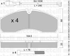 METELLI 22-0578-0K комплект тормозных колодок, дисковый тормоз на IVECO DAILY III фургон/универсал