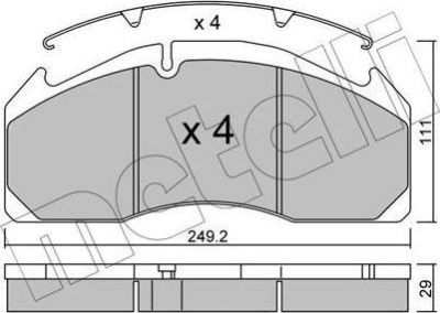 METELLI 22-0593-0 комплект тормозных колодок, дисковый тормоз на VOLVO FH 12