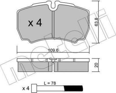 METELLI 22-0604-0 комплект тормозных колодок, дисковый тормоз на IVECO DAILY IV фургон/универсал