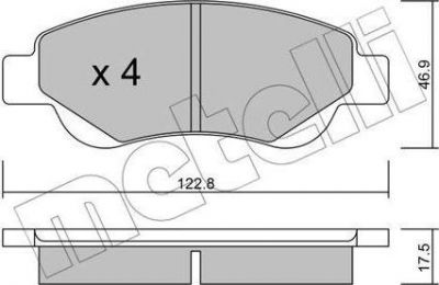 METELLI 22-0637-0 комплект тормозных колодок, дисковый тормоз на PEUGEOT 108