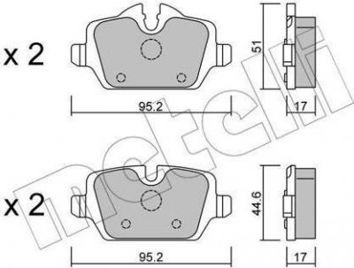 METELLI 22-0641-0 комплект тормозных колодок, дисковый тормоз на 3 (E90)