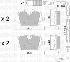 METELLI 22-0641-0K комплект тормозных колодок, дисковый тормоз на 3 (E90)