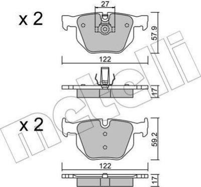 METELLI 22-0644-0 комплект тормозных колодок, дисковый тормоз на 5 (E60)