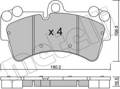 METELLI 22-0654-0 комплект тормозных колодок, дисковый тормоз на VW TOUAREG (7LA, 7L6, 7L7)