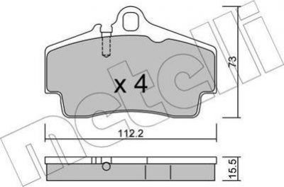 METELLI 22-0658-0 комплект тормозных колодок, дисковый тормоз на PORSCHE BOXSTER (987)