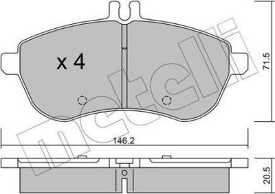 METELLI 22-0665-0 комплект тормозных колодок, дисковый тормоз на MERCEDES-BENZ E-CLASS (W212)