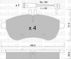 METELLI 22-0665-0K комплект тормозных колодок, дисковый тормоз на MERCEDES-BENZ E-CLASS (W212)