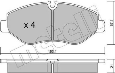 METELLI 22-0671-0 комплект тормозных колодок, дисковый тормоз на MERCEDES-BENZ VIANO (W639)