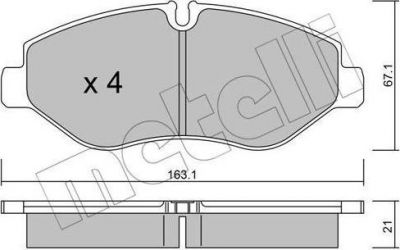 METELLI 22-0671-1 комплект тормозных колодок, дисковый тормоз на IVECO DAILY V c бортовой платформой/ходовая часть