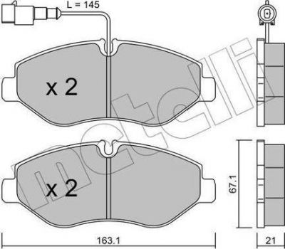 METELLI 22-0671-4 комплект тормозных колодок, дисковый тормоз на NISSAN CABSTAR